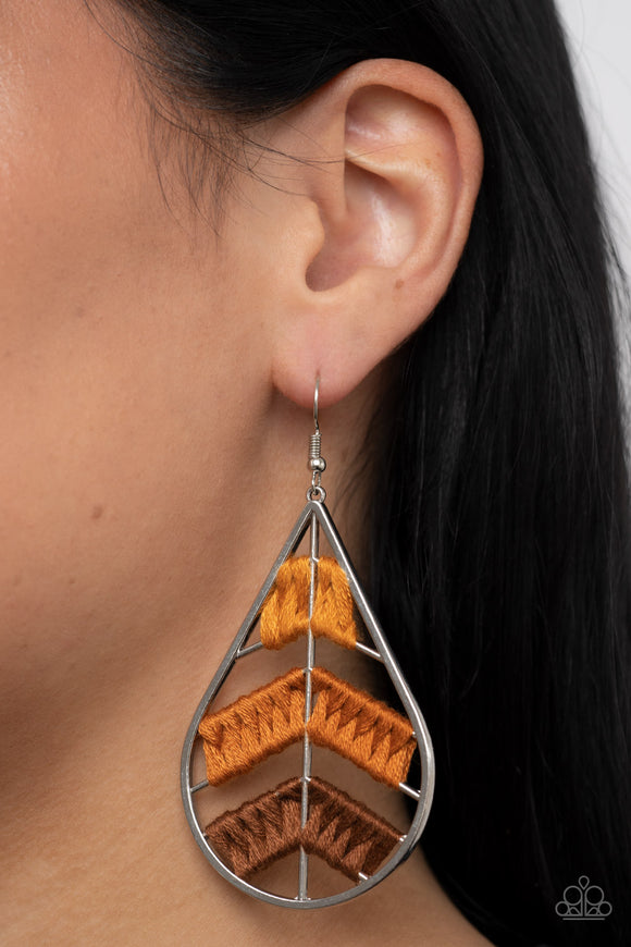 Nice Threads - Orange Earrings – Paparazzi Accessories
