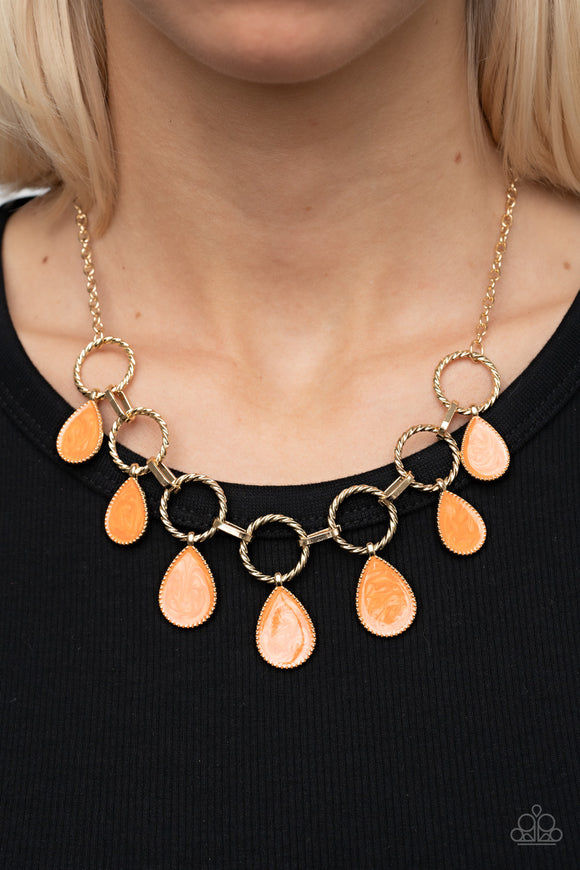 Golden Glimmer - Orange Necklace – Paparazzi Accessories