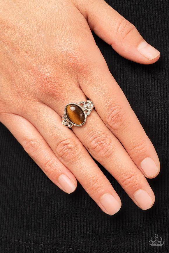 Crystals and Cats Eye - Brown Ring – Paparazzi Accessories