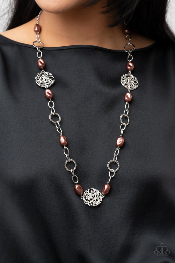 Social Soiree - Brown Necklace - Paparazzi Accessories