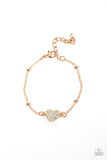 Heartachingly Adorable - Gold Bracelet - Paparazzi Accessories