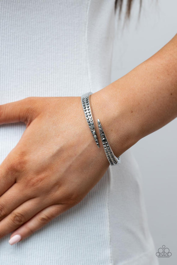 Sideswiping Shimmer - Silver Bracelet – Paparazzi Accessories