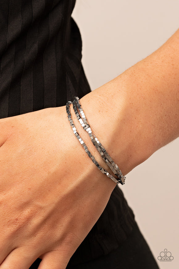 Block Bash - Silver Bracelet - Paparazzi Accessories