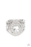 Understated Drama - White Ring - Paparazzi Accessories