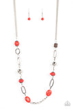 Barefoot Bohemian - Red Necklace – Paparazzi Accessories