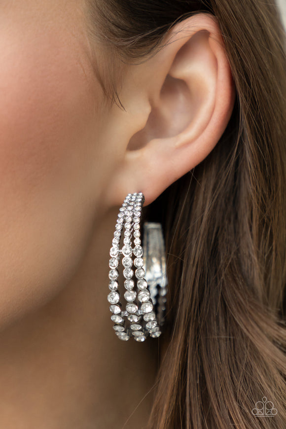 Cosmopolitan Cool - White Earring - Paparazzi Accessories