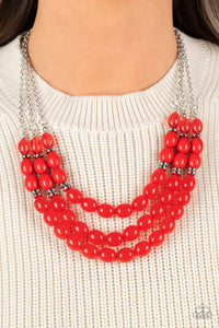 Coastal Cruise - Red Necklace – Paparazzi Accessories