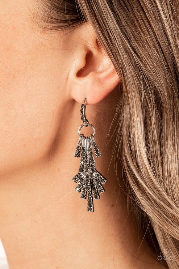 Fan of Glam - Silver Earrings – Paparazzi Accessories