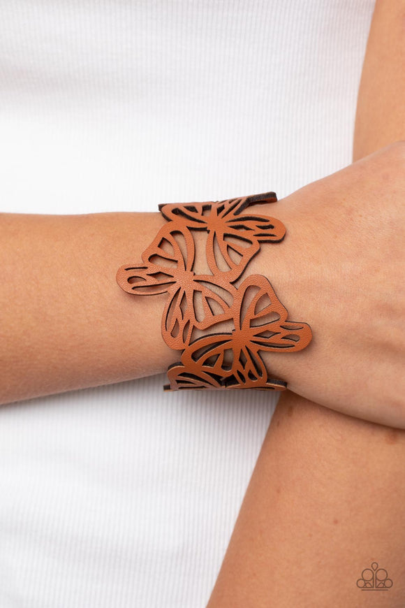 Butterfly Breeze - Brown Bracelet – Paparazzi Accessories