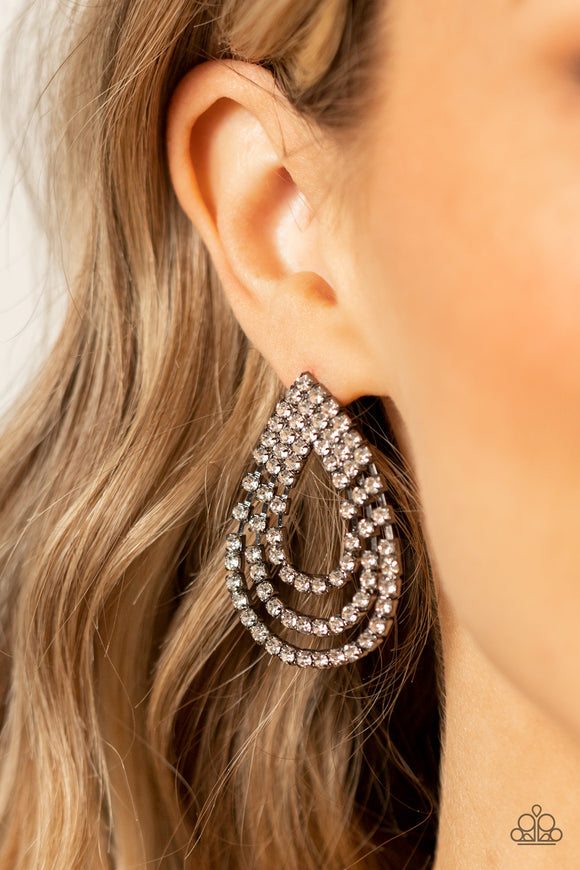 Take a POWER Stance - Black Earrings - Paparazzi Accessories