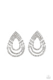 Take a POWER Stance - White Earrings – Paparazzi Accessories