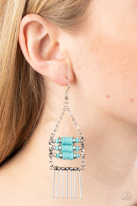 Tribal Tapestry - Blue Earrings – Paparazzi Accessories