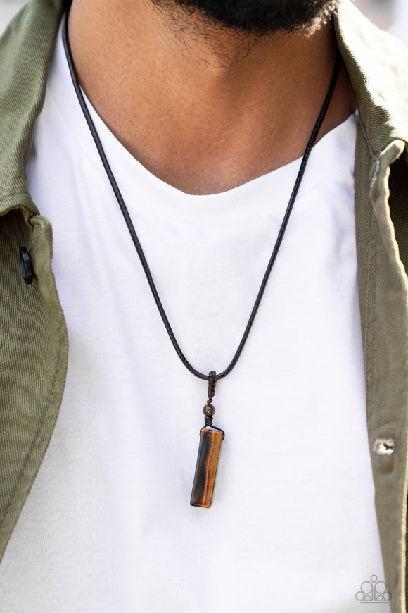 Comes Back ZEN-fold - Brown Necklace – Paparazzi Accessories