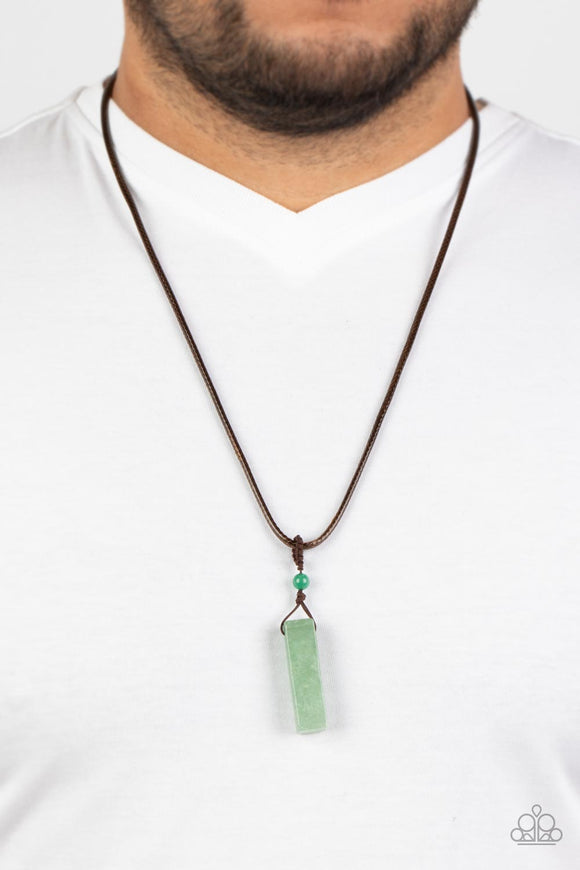 Comes Back ZEN-fold - Green Necklace – Paparazzi Accessories