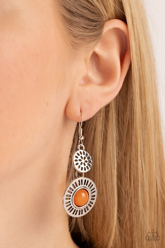 Ocean Orchard - Orange Earrings – Paparazzi Accessories