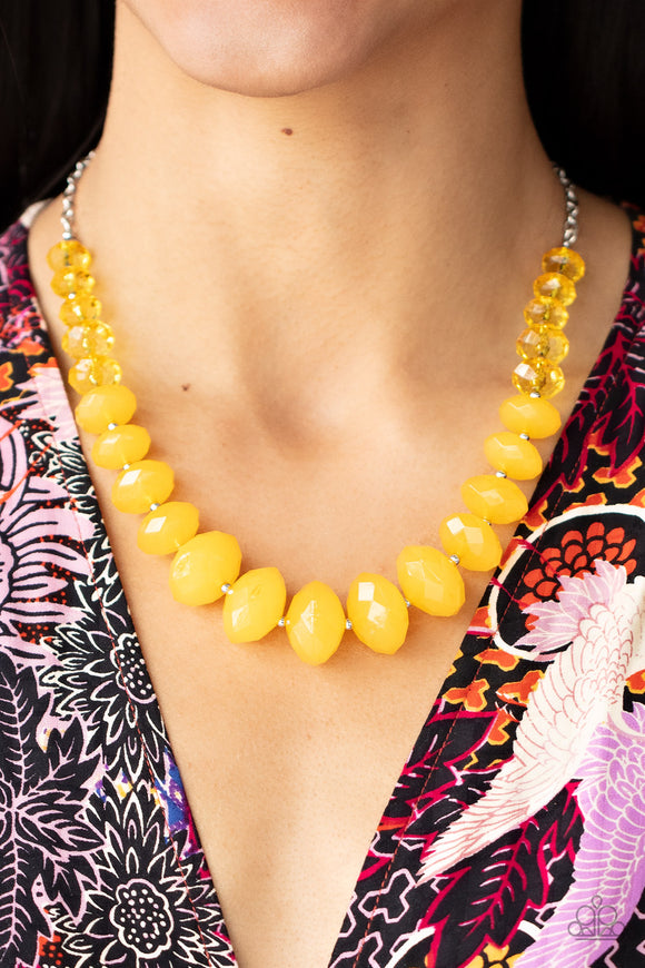 Happy-GLOW-Lucky - Yellow Necklace – Paparazzi Accessories