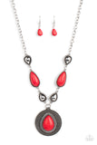 Saguaro Soul Trek - Red Necklace - Paparazzi Accessories
