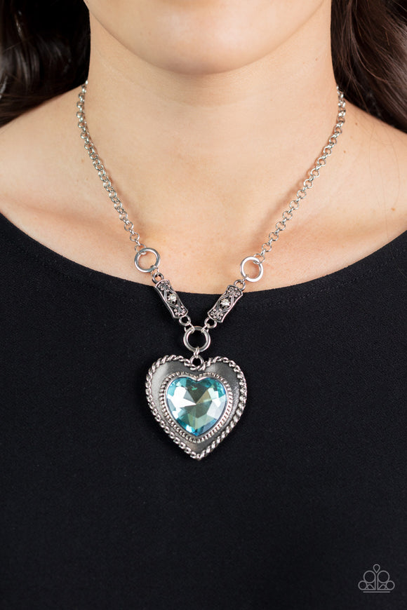 Heart Full of Fabulous - Blue Necklace – Paparazzi Accessories