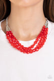 Pacific Picnic - Red Necklace – Paparazzi Accessories