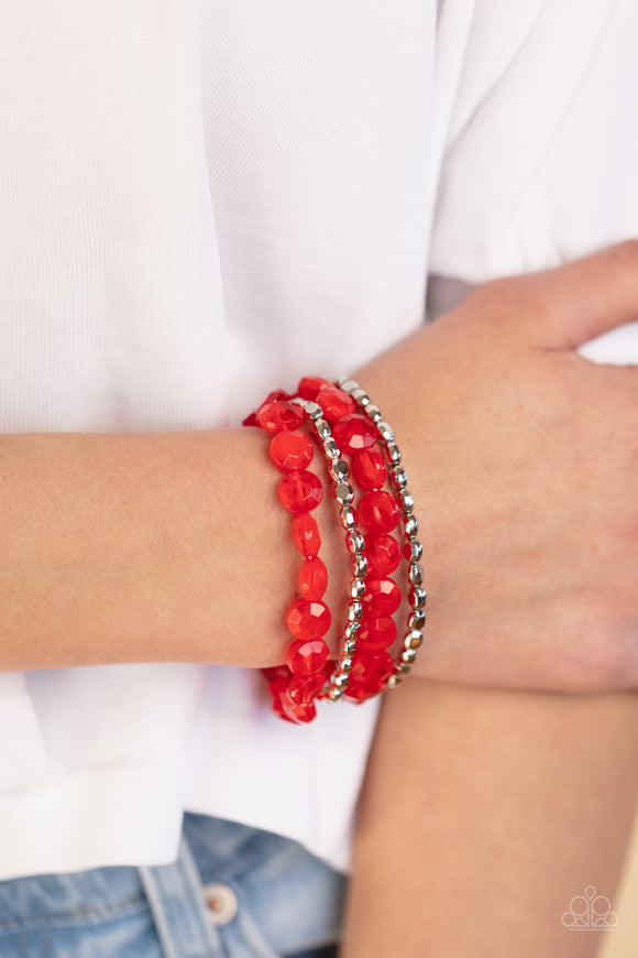 Seaside Siesta - Red Bracelet – Paparazzi Accessories
