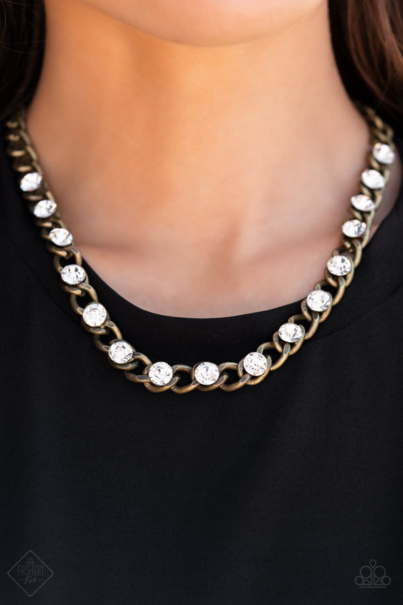 Major Moxie - Brass Necklace – Paparazzi Accessories