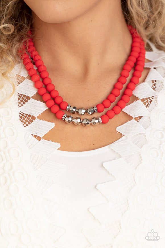 Summer Splash - Red Necklace - Paparazzi Accessories