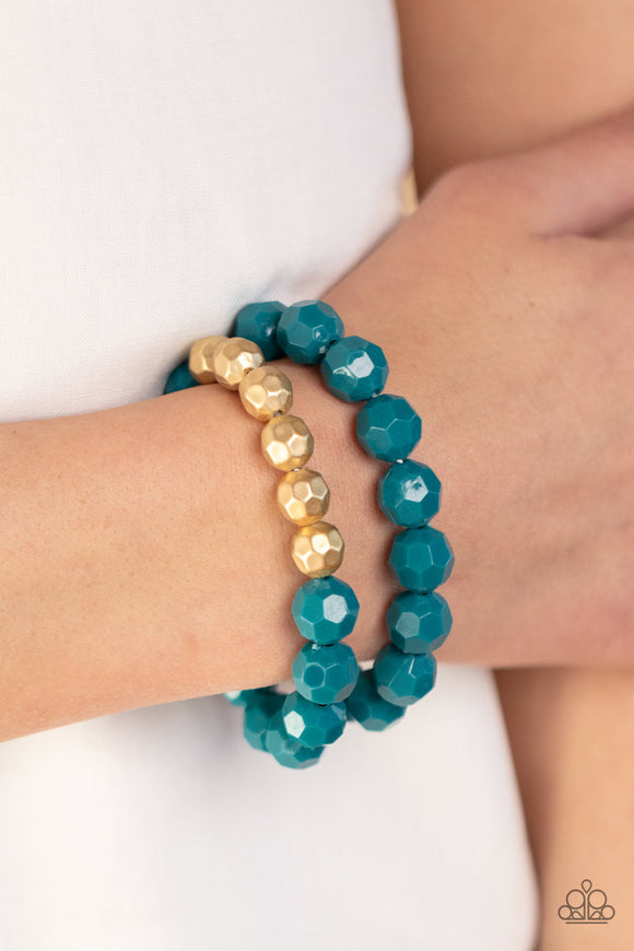 Grecian Glamour - Blue Bracelet – Paparazzi Accessories