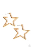 All-Star Attitude - Gold Earrings – Paparazzi Accessories