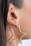 All-Star Attitude - Gold Earrings – Paparazzi Accessories