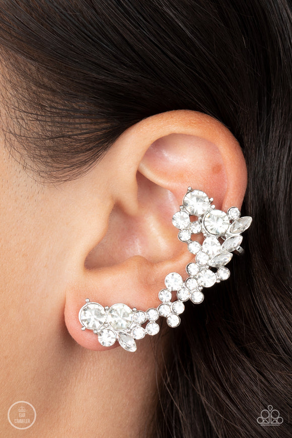 Astronomical Allure - White Earrings – Paparazzi Accessories