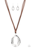 Long OVAL-due - Brown Necklace – Paparazzi Accessories