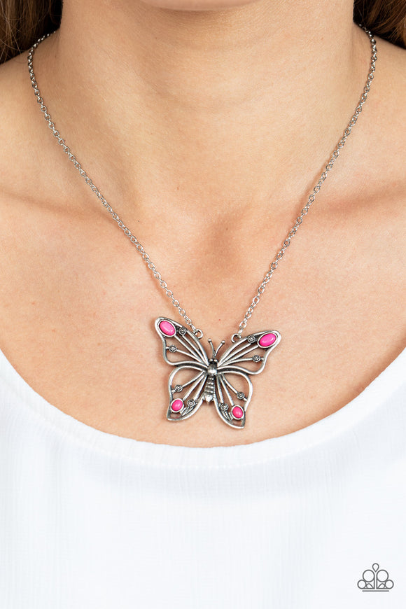 Badlands Butterfly - Pink Necklace – Paparazzi Accessories