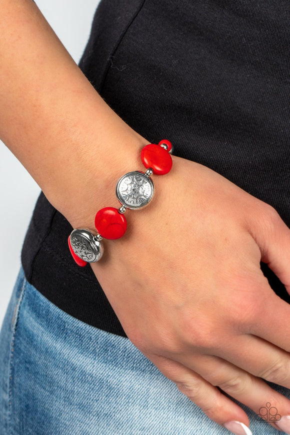 Oasis Orchard - Red Bracelet – Paparazzi Accessories