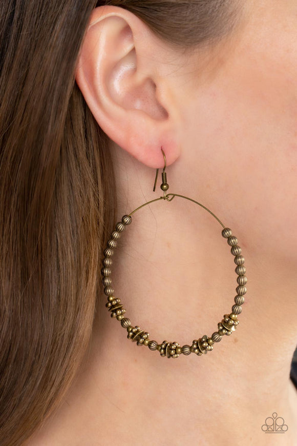 Simple Synchrony - Brass Earrings – Paparazzi Accessories