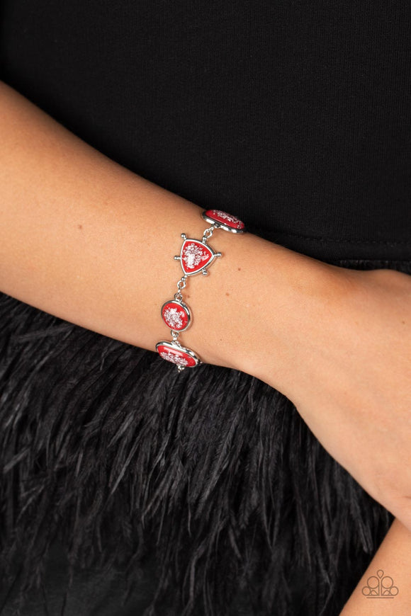 Speckled Shimmer - Red Bracelet – Paparazzi Accessories