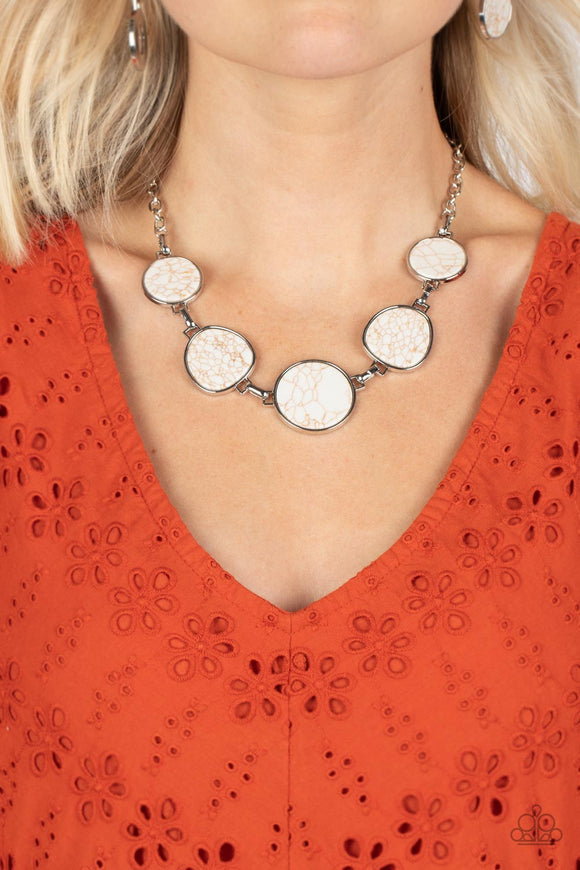 Santa Fe Flats - White Necklace – Paparazzi Accessories