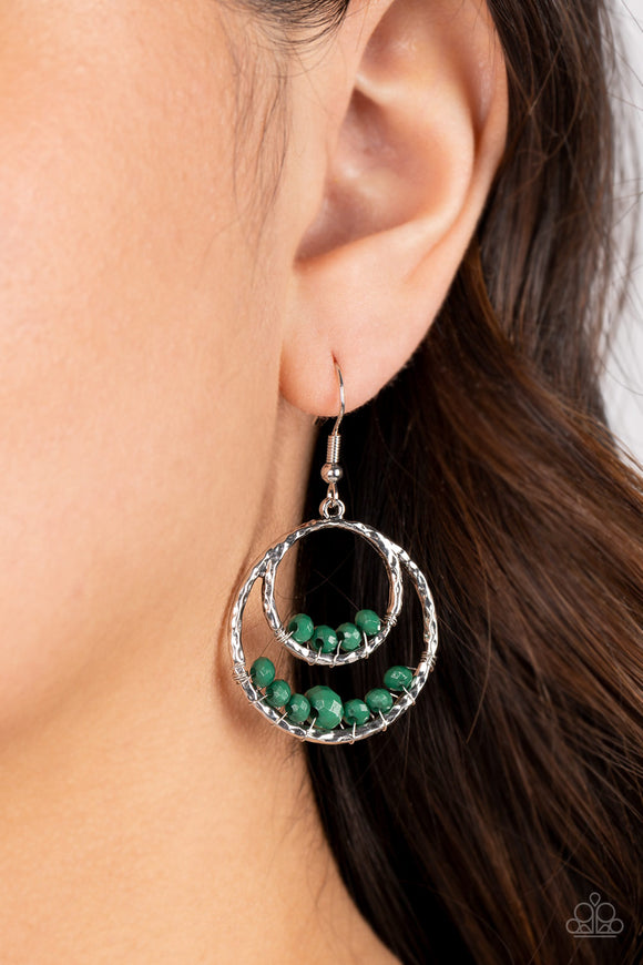 Bustling Beads - Green Earrings – Paparazzi Accessories