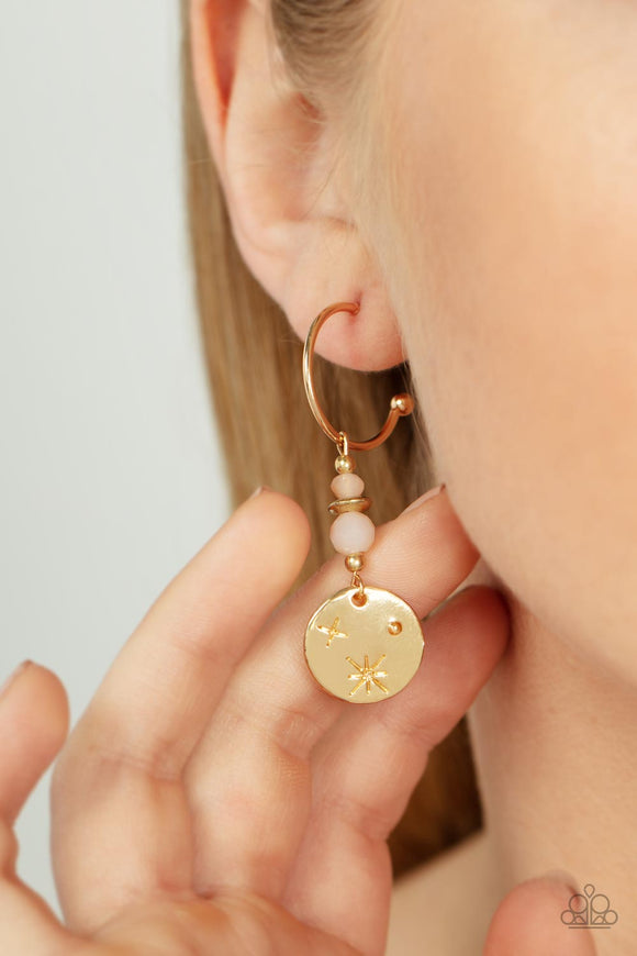 Artificial STARLIGHT - Gold Earrings – Paparazzi Accessories