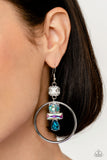 Geometric Glam - Blue Earrings - Paparazzi Accessories