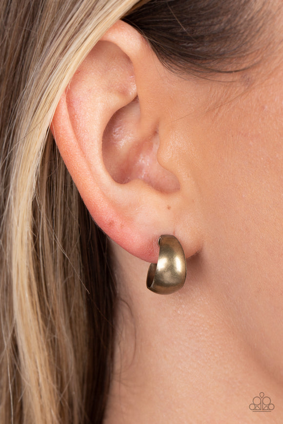 Burnished Beauty - Brass Earrings – Paparazzi Accessories