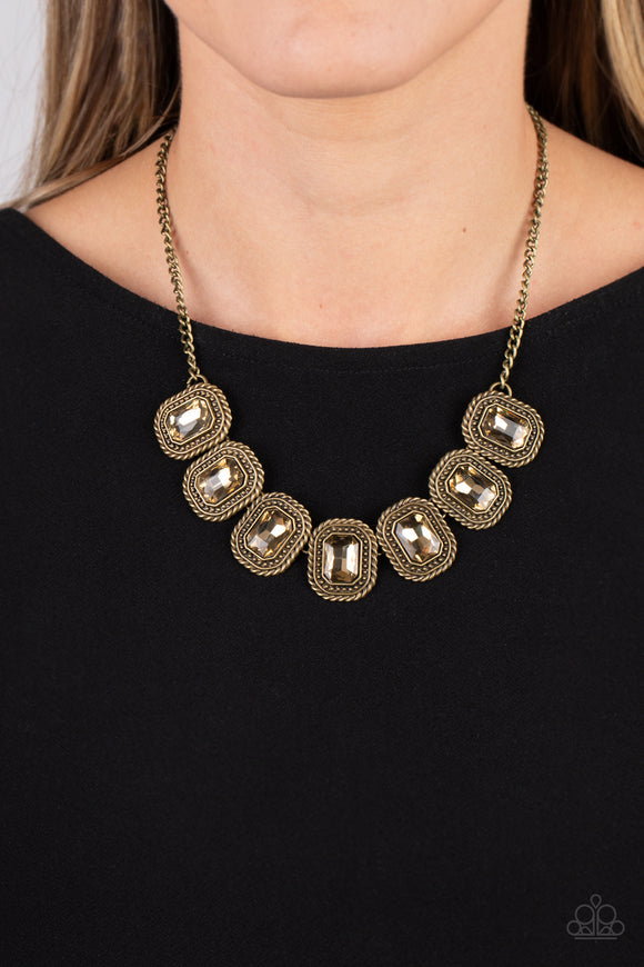 Iced Iron - Brass Necklace – Paparazzi Accessories