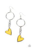 Don’t Miss a HEARTBEAT - Yellow Earrings – Paparazzi Accessories