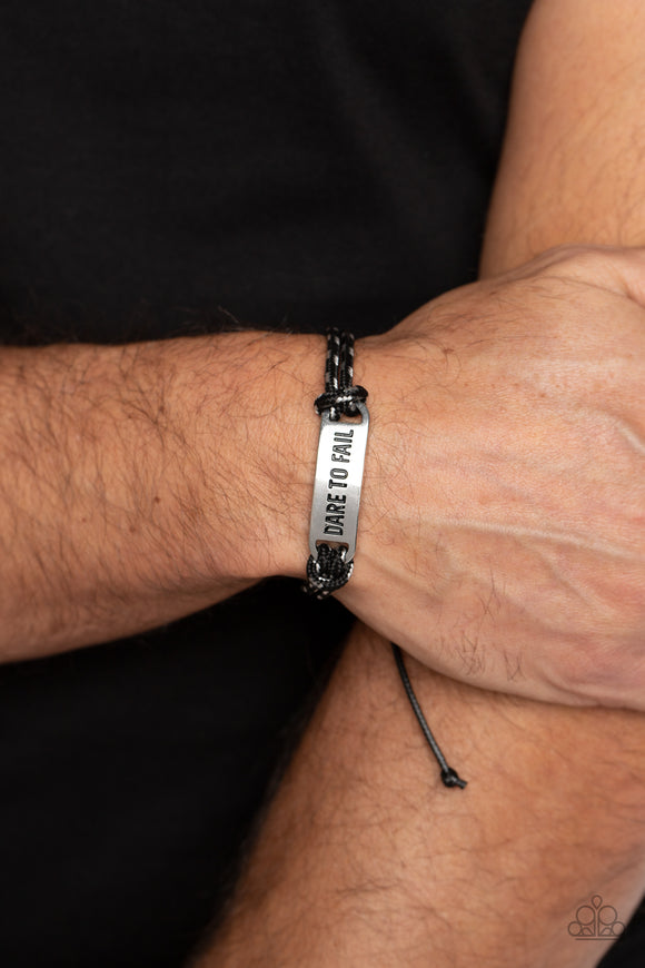 Dare to Fail - Black Bracelet – Paparazzi Accessories