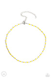 Neon Lights - Yellow Necklace - Paparazzi Accessories