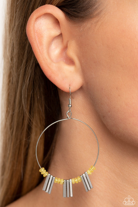 Luxe Lagoon - Yellow Earrings - Paparazzi Accessories