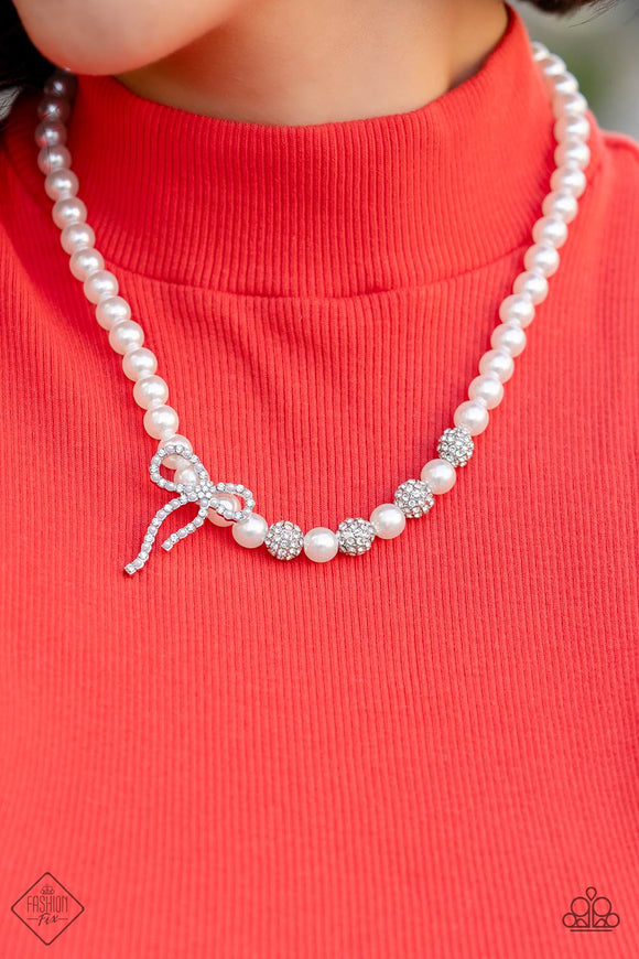 Classy Cadenza - White Necklace – Paparazzi Accessories