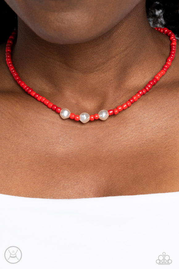 I Can SEED Clearly Now - Red Necklace - Paparazzi Accessories