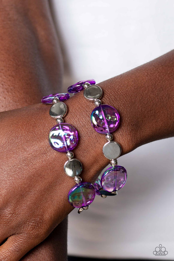 Discus Throw - Purple Bracelet - Paparazzi Accessories