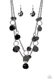 Hammered Horizons - Black Necklace - Paparazzi Accessories