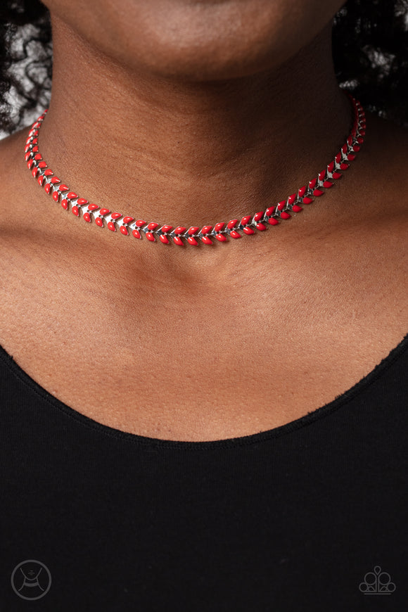 Grecian Grace - Red Necklace - Paparazzi Accessories